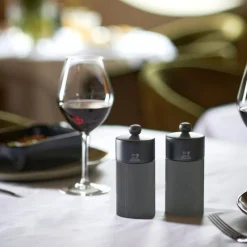 Peugeot Night Chic Line Duo Pfeffer- und Salzmühle Mattschwarz 12 cm mit Edelstahltrichter- Küchenhelfer