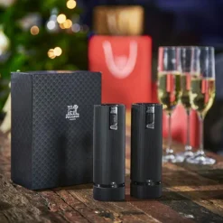 Peugeot Night Line Duo Elektrische Pfeffer- und Salzmühle Z U’Select Mattschwarz 15 cm- Küchenhelfer