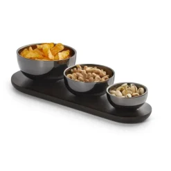 Philippi Trio Schalen-Set mit Holztablett- Geschirr (3)