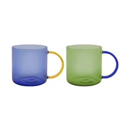 REMEMBER Glasbecher-Set Fred Grün-Blau 2-teilig- Geschirr (3)