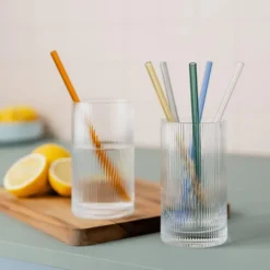 REMEMBER Glasstrohhalme 6er-Set- Barutensilien