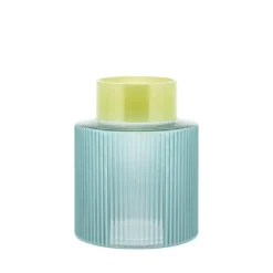 REMEMBER Glasvase Groove S Blau- Vasen