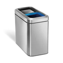 simplehuman Offener Abfalleimer mit Doppelfach 20 l Edelstahl- Aufbewahrung (3)