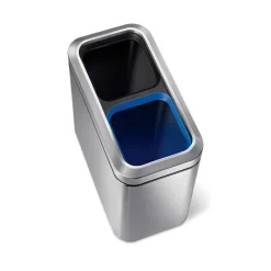 simplehuman Offener Abfalleimer mit Doppelfach 20 l Edelstahl- Aufbewahrung (3)