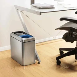 simplehuman Offener Abfalleimer mit Doppelfach 20 l Edelstahl- Aufbewahrung (3)