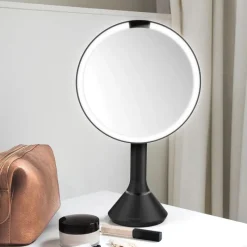 simplehuman Sensorspiegel mit Touch-Helligkeitsregelung Mattschwarz- Badausstattung