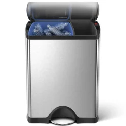 simplehuman Treteimer Doppelfach 46 l- Aufbewahrung (3)