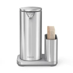 simplehuman Wiederaufladbarer Sensorspender mit Caddy Edelstahl Gebürstet 414 ml- Küchenhelfer