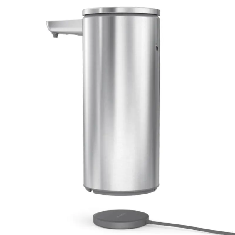 simplehuman Wiederaufladbarer Sensorspender mit Caddy Edelstahl Gebürstet 414 ml- Küchenhelfer
