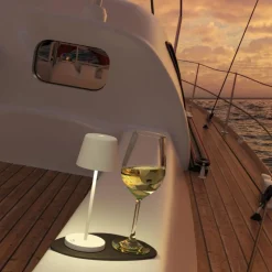 Sompex Akku-Tischleuchte Monaco Weiß- Tisch- & Bodenleuchten