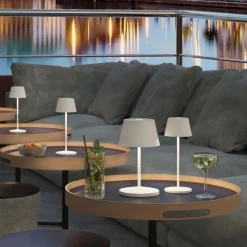 Sompex Akku-Tischleuchte Neapel Micro Weiß- Tisch- & Bodenleuchten