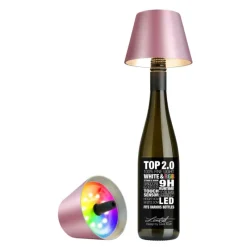 Sompex RGBW-Akku-Flaschenleuchte Top 2.0 Pink Metallic- Tisch- & Bodenleuchten