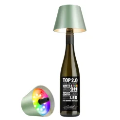 Sompex RGBW-Akku-Flaschenleuchte Top 2.0 Grün Metallic- Tisch- & Bodenleuchten