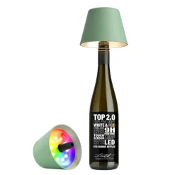 Sompex RGBW-Akku-Flaschenleuchte Top 2.0 Olivgrün- Tisch- & Bodenleuchten