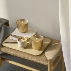 Stelton Solis Öllampe Messingfarben- Kerzenhalter