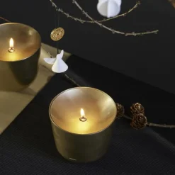 Stelton Solis Öllampe Messingfarben- Kerzenhalter