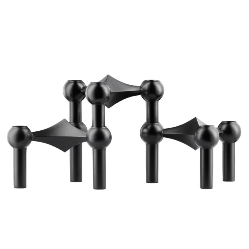 STOFF Nagel Kerzenhalter Schwarz 3er Set- Kerzenhalter