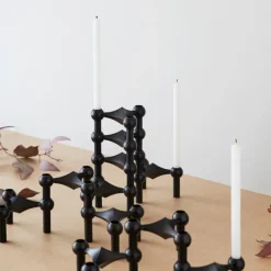 STOFF Nagel Kerzenhalter Schwarz 3er Set- Kerzenhalter