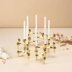 STOFF Nagel Kerzenhalter Messing 3er Set- Kerzenhalter