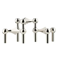 STOFF Nagel Kerzenhalter Chrom 3er Set- Kerzenhalter