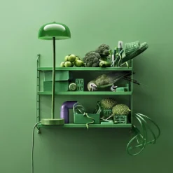 String Furniture String Pocket Wandregal Grün/Grün- Wandregale