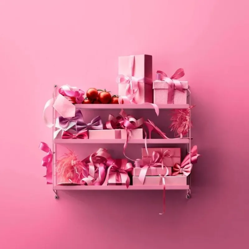 String Furniture String Pocket Metall Fuchsia/Fuchsia- Wandregale