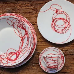 Taitu Fil Rouge Nodi Dessertteller 23 cm- Tafelgeschirr|Geschirr (3)