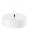 Uyuni Echtwachs-LED-Maxiteelicht Nordic White Smooth- Kerzen