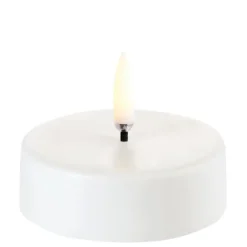 Uyuni Echtwachs-LED-Maxiteelicht Nordic White Smooth- Kerzen