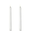 Uyuni Echtwachs-LED-Stabkerze Nordic White Smooth 20,5 cm 2er Set- Kerzen
