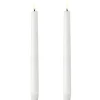 Uyuni Echtwachs-LED-Stabkerze Nordic White Smooth 25,5 cm 2er Set- Kerzen