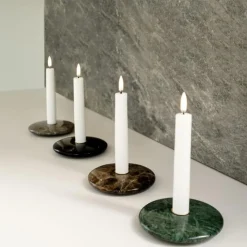 Uyuni Echtwachs-LED-Stabkerze Nordic White Smooth 15 cm 2er Set- Kerzen