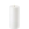 Uyuni Echtwachs-LED-Stumpenkerze Breit Nordic White Smooth 20,3 cm- Kerzen
