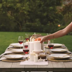 Uyuni Echtwachs-LED-Stumpenkerze Schmal Nordic White Smooth 10,1 cm- Kerzen