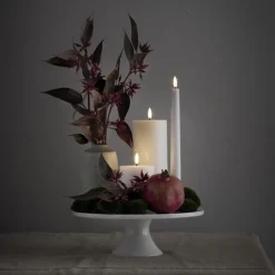 Uyuni Echtwachs-LED-Stumpenkerze Nordic White Smooth 10,1 cm- Kerzen