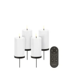 Uyuni LED-Stumpenkerzen Weiß Geschenkset 4-teilig- Kerzen