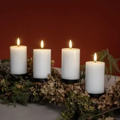 Uyuni LED-Stumpenkerzen Weiß Geschenkset 4-teilig- Kerzen