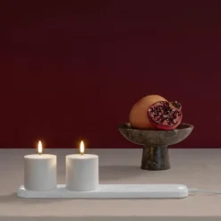 Uyuni Wiederaufladbare LED-Stumpenkerze 6,8 cm Weiß- Kerzen