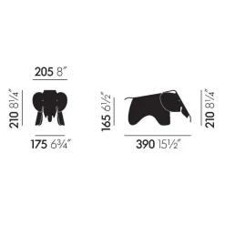 Vitra Eames Elephant Small Schwarz- Figuren & Objekte