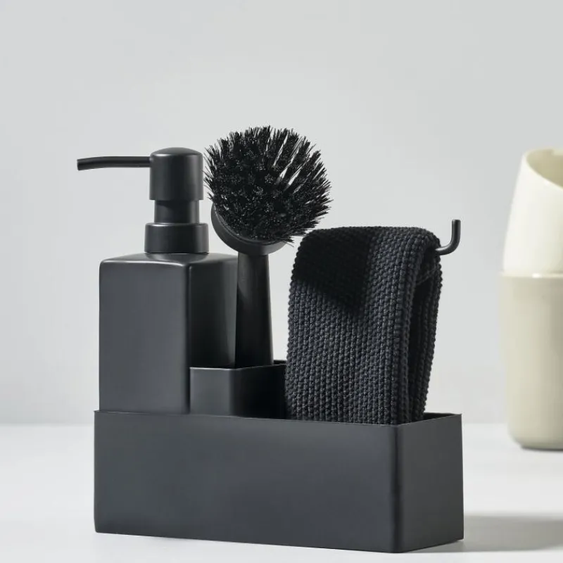 Zone Denmark Geschirrspülset mit Putzlappen Black- Küchenhelfer